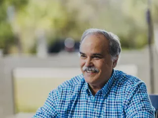 Man enjoying outdoor board games